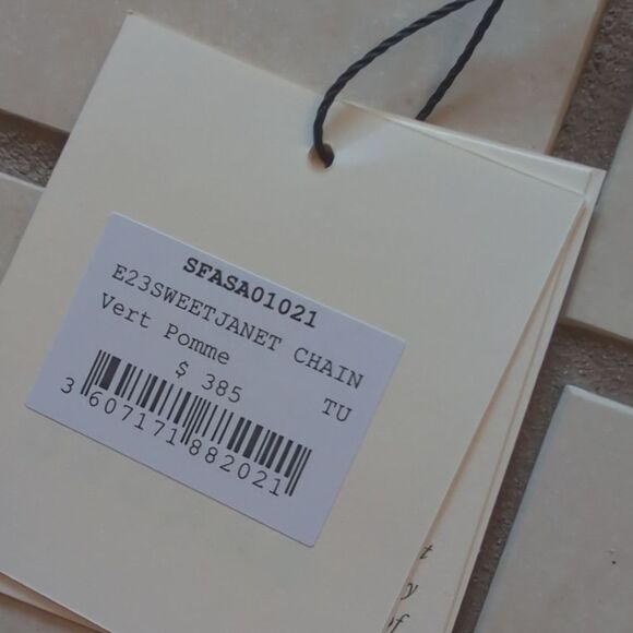 NWT Sandro Sweet Janet Chain Bag Vert Pomme Apple Green - Picture 6 of 13